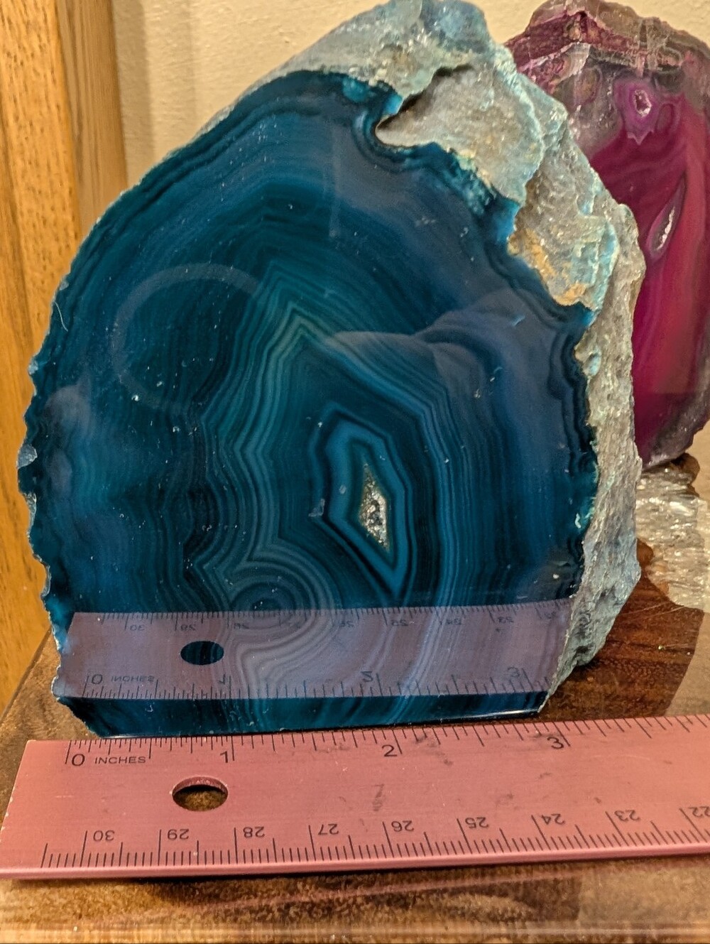Agate Geode Sections 3pc Set Teal, Pink & Purple - Picture 10 of 16